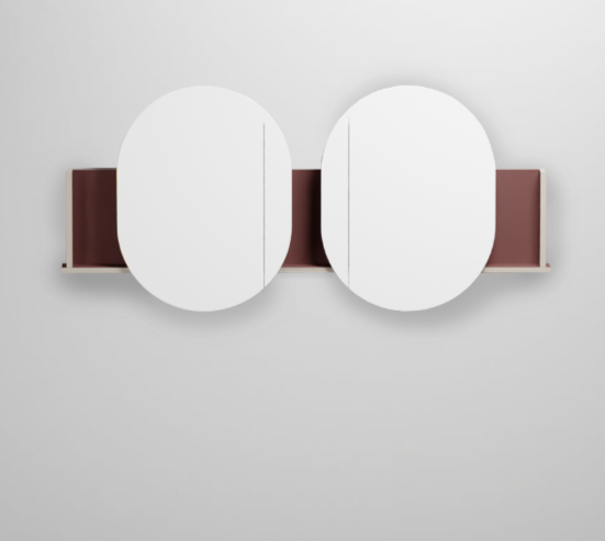 Зеркало настенное Cielo Theo Doppio комплект с полкой THSPDX - THSPCC - THSPSX 78х167х13 см ФОТО