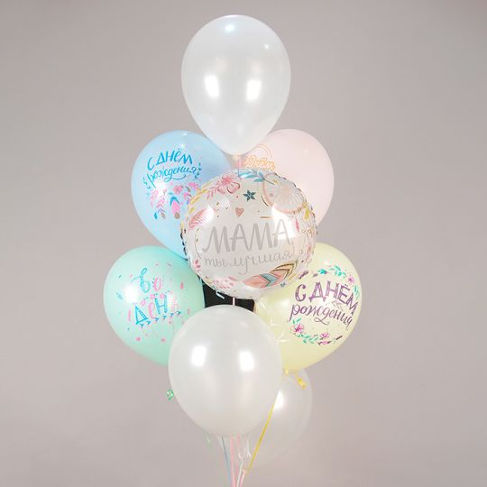 Фонтан Бохо из шаров с гелием Фонтан Бохо из шаров с гелием