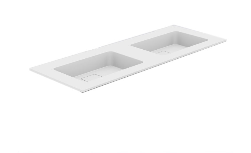 Изображение Раковина накладная Armadi Art Quatro 793-140-2-W 141х52 см, две чаши