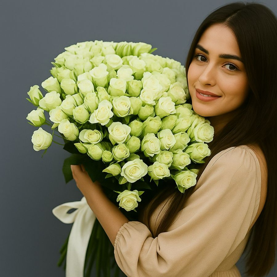 21 кустовая роза (Белая)