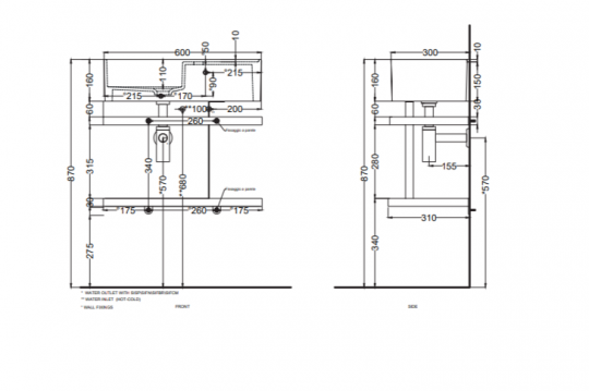 Стальной каркас для раковины Cielo Les Petites LPSTOR60 с проволочной сеткой 60х30х40 см схема 2