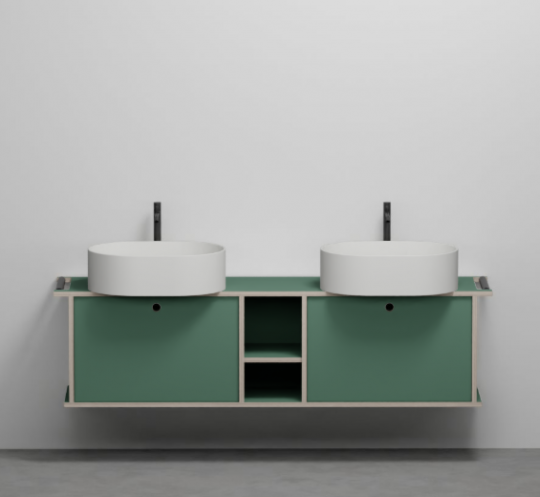 Тумба подвесная/напольная Cielo Theo 175 THMF175C2/THMF175C2SF из материала Fenix, с 2 дверцами и открытой полкой 175х63х38 см схема 6 Тумба подвесная/напольная Cielo Theo 175 THMF175C2/THMF175C2SF из материала Fenix, с 2 дверцами и открытой полкой 175х63х38 см схема 6