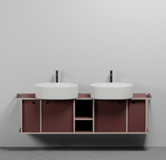 Тумба подвесная/напольная Cielo Theo 175 из материала Fenix, с 4 ящиками и открытой полкой THMF175A4/THMF175A4SF 175х63х38 см схема 9