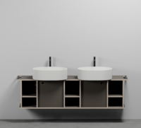 Тумба подвесная/напольная Cielo Theo 175 из материала Fenix, с 2 дверцами и 3 открытыми полками THMF175A2/THMF175A2SF 175х63х38 см схема 8 Тумба подвесная/напольная Cielo Theo 175 из материала Fenix, с 2 дверцами и 3 открытыми полками THMF175A2/THMF175A2SF 175х63х38 см схема 8