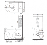 Унитаз напольный Cielo Smile MINI с моноблочным бачком SMVMR + SMCMC схема 2