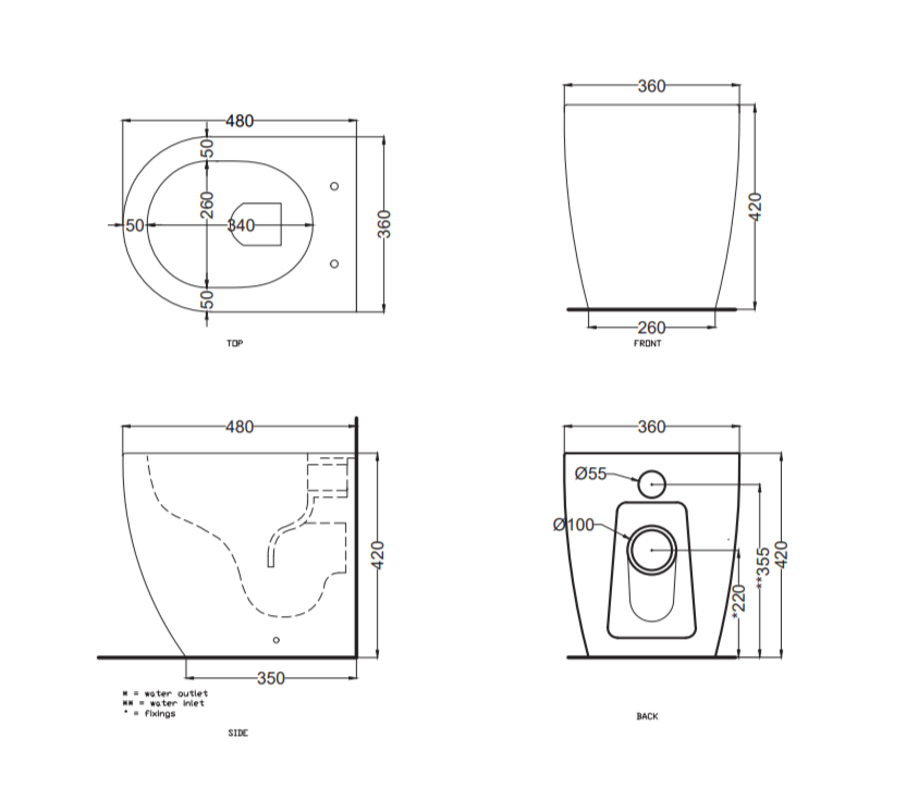 Унитаз безободковый напольный Cielo Smile Pro MINI SMVARKP ФОТО