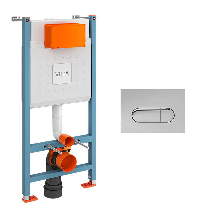 Инсталляция для унитаза VitrA V-Fix Core, кнопка глянцевой хром 800-1873