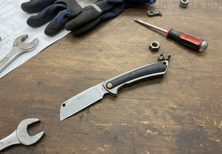 Нож BUCK HiLine сталь D2, рукоять G10/Aluminium