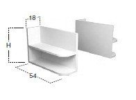 Две боковины Antonio Lupi ILBagno GAF354 с открытым отделением и 1 полкой схема 1