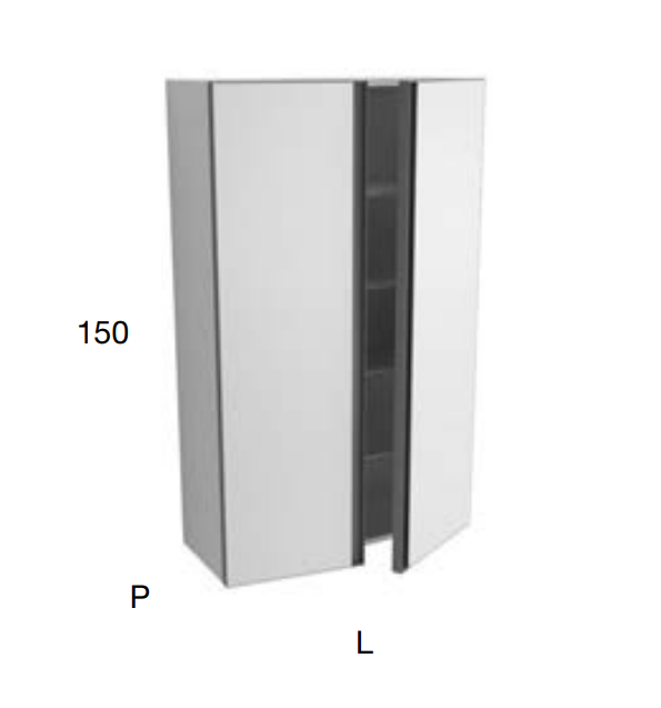 Пенал Antonio Lupi Atelier ATC34 с 2 дверцами и 4 внутренними полками
