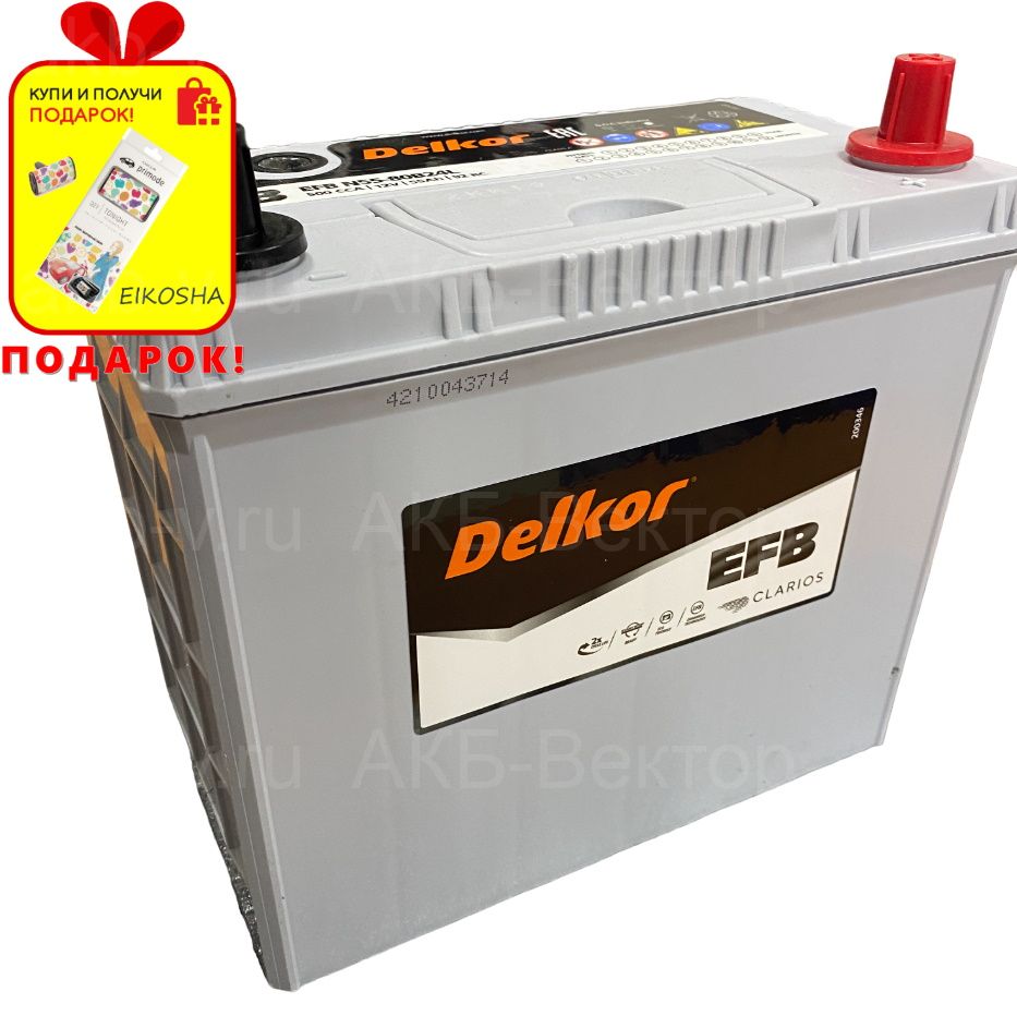 АКБ DELKOR EFB 80B24R/L 55Ач 500A(CCA) 25г
