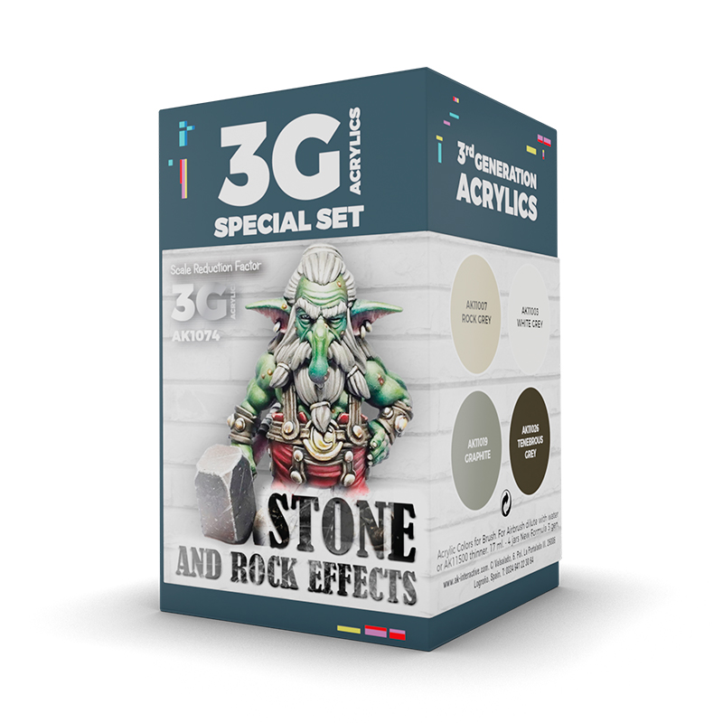 Набор красок AK Interactive Wargame Color: Stone and Rock Effects