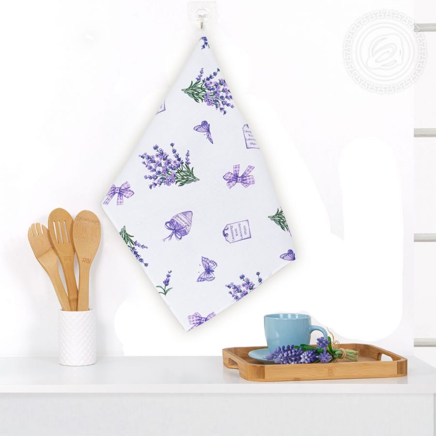 Полотенце кухонное из рогожки "Сиреневая дымка"