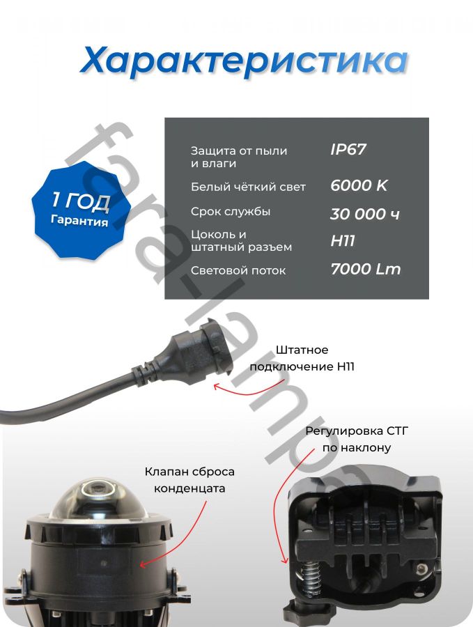 Противотуманные светодиодные фары с границей света