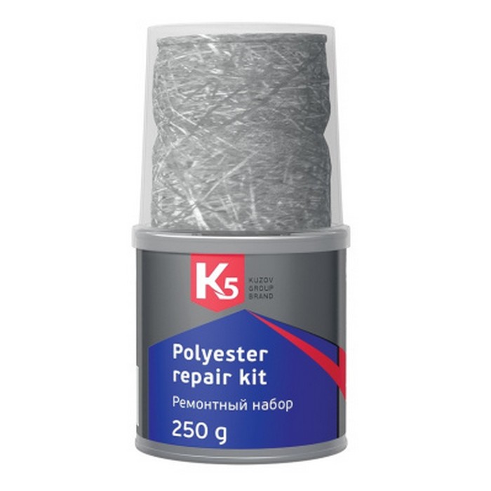 K5 Polyester repair kit, Ремонтный набор для ремонта пластика (смола, стекломат), 250г.