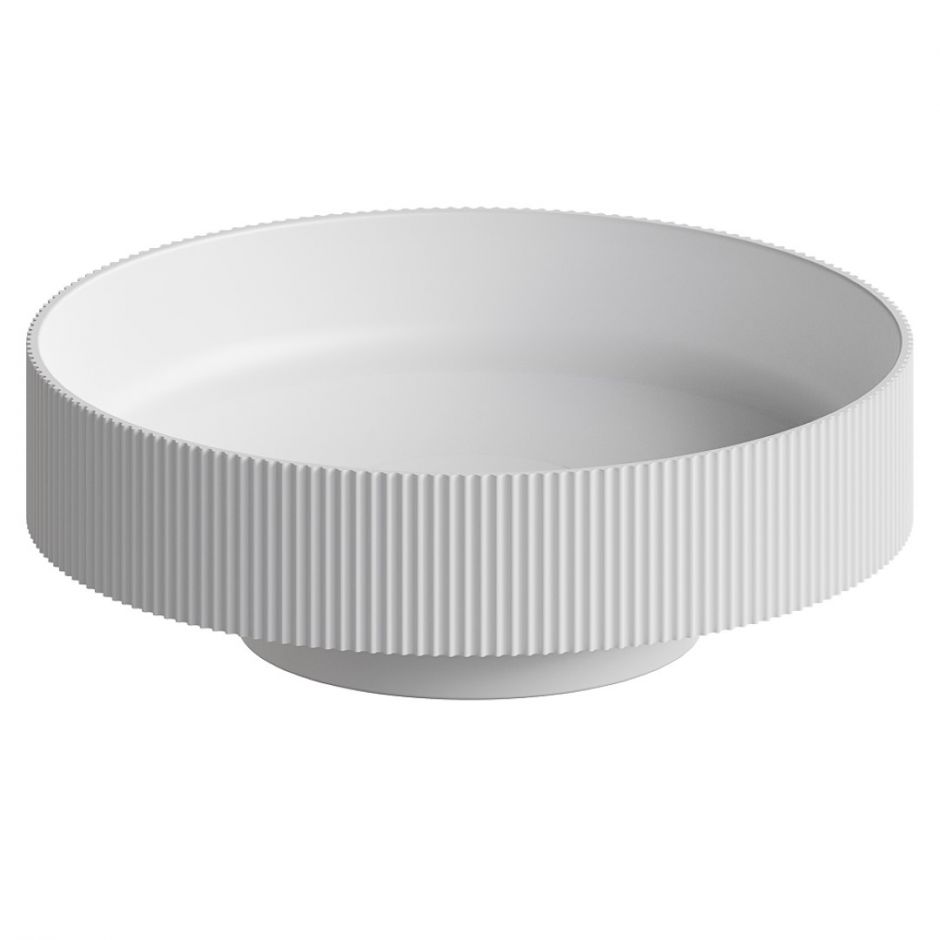 Напольная раковина Sole Corian 40x13 см, деревянный пьедестал ФОТО