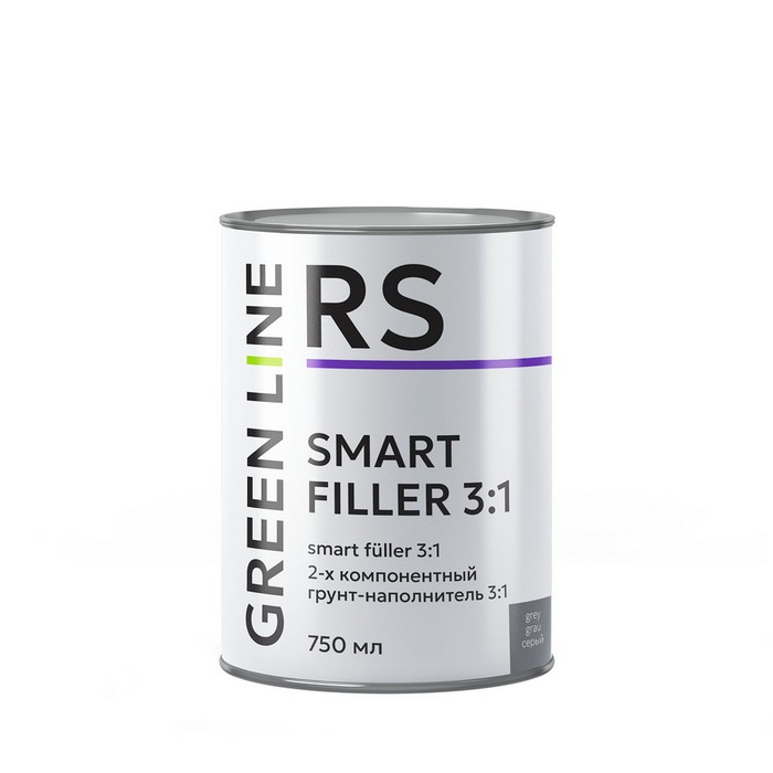 Green Line SMART FILLER 3:1 Двухкомпонентный грунт-наполнитель, черный, объем 750мл.