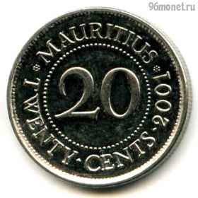Маврикий 20 центов 2001