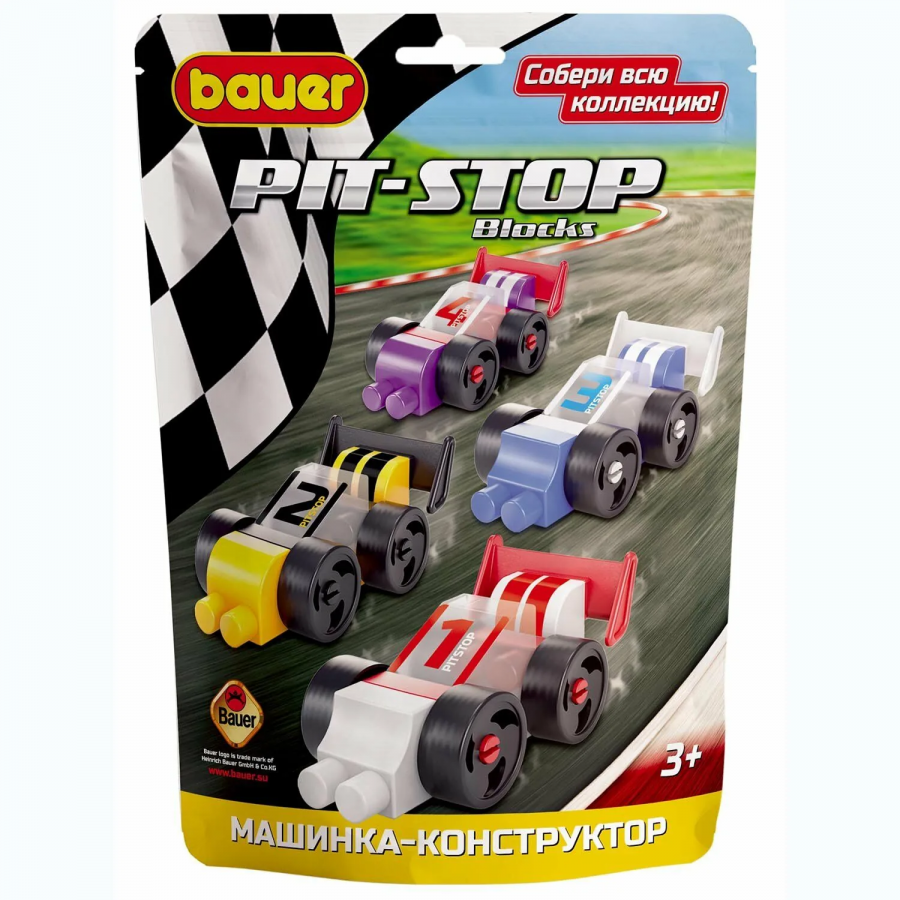 Гоночная машина конструктор в пакете "Pit Stop" (ассорт)
