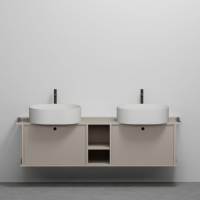 Тумба подвесная/напольная Cielo Theo 175 THMF175C2/THMF175C2SF из материала Fenix, с 2 дверцами и открытой полкой 175х63х38 см схема 1 Тумба подвесная/напольная Cielo Theo 175 THMF175C2/THMF175C2SF из материала Fenix, с 2 дверцами и открытой полкой 175х63х38 см схема 1