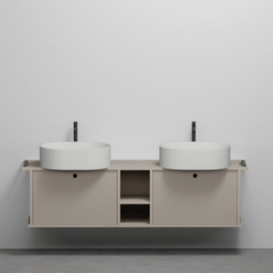 Тумба подвесная/напольная Cielo Theo 175 THMF175C2/THMF175C2SF из материала Fenix, с 2 дверцами и открытой полкой 175х63х38 см схема 1 Тумба подвесная/напольная Cielo Theo 175 THMF175C2/THMF175C2SF из материала Fenix, с 2 дверцами и открытой полкой 175х63х38 см схема 1