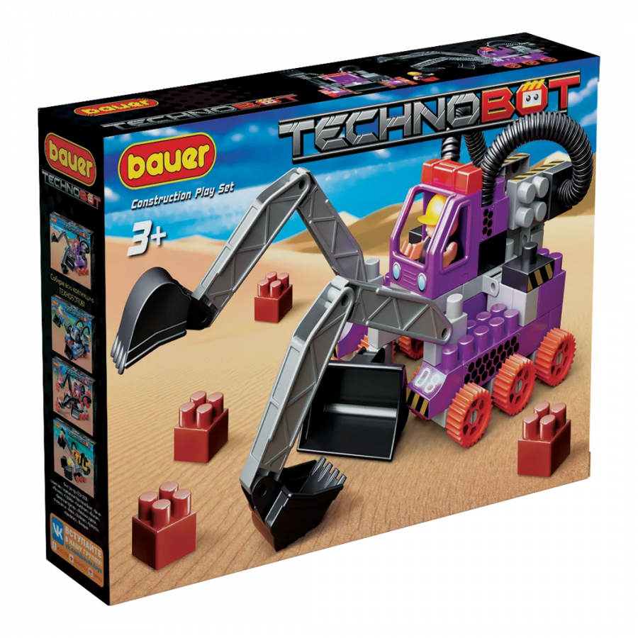 Набор с роботом и пилотом в коробке "Technobot" (цвет фиолет., серый, черный)