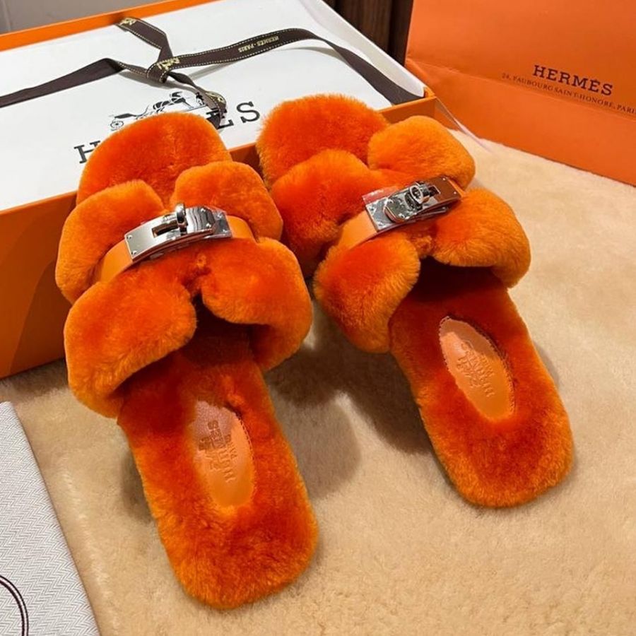 Мюли с мехом HERMES Premium