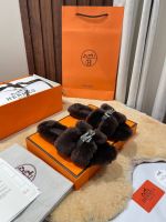 Мюли с мехом HERMES Premium