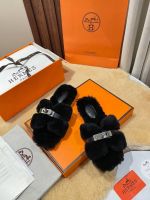 Мюли с мехом HERMES Premium