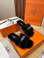 Мюли с мехом HERMES Premium