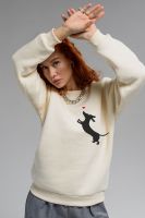 8576 женский свитшот оверсайз [молочный+собачка с сердцем]