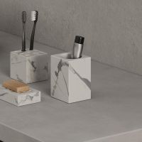 Стакан Dea Design Marble MIA quadro DD1630 настольный 80х80хh120 мм схема 1