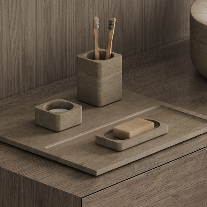 Изображение Контейнер настольный Dea Design Marble MIA quadro DD1636 80х80хh40 мм