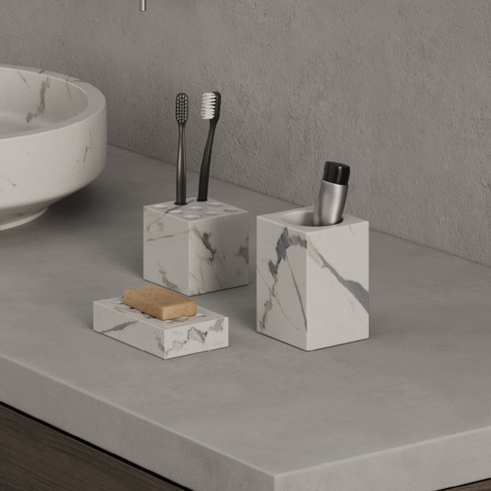 Изображение Настольная мыльница Dea Design Marble MIA quadro DD1634 120х80хh30 мм