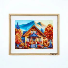 А3Н_557 Virena. Пейзаж с домом в горах осенью