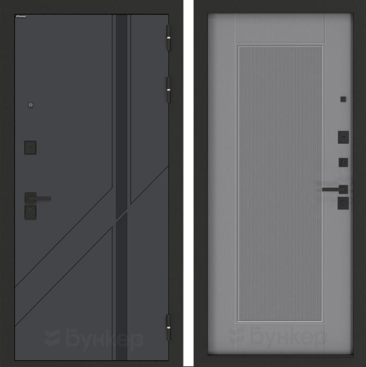 Входная дверь Бункер BN-12 - 30 Серый софт рельеф