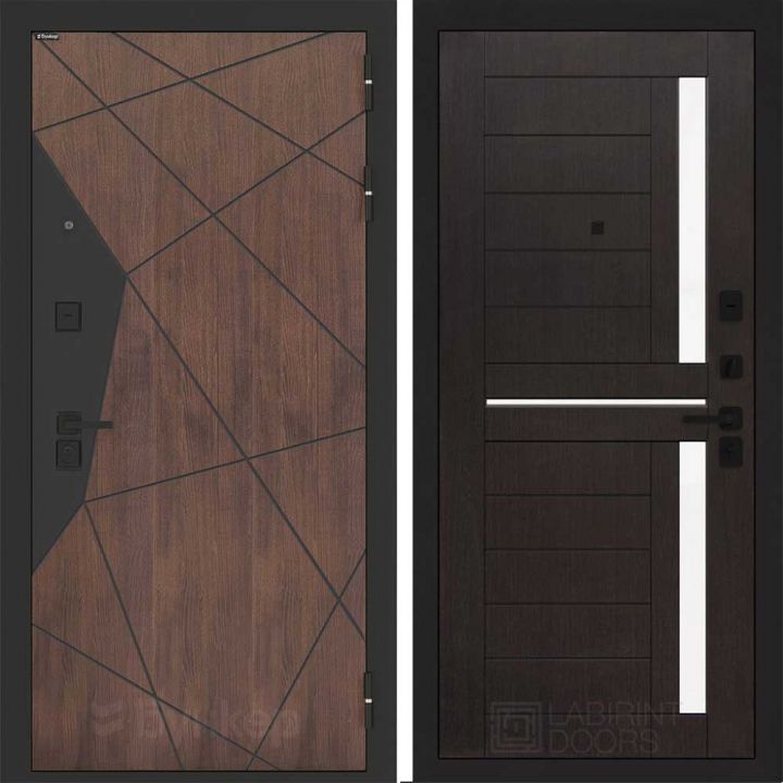 Входная дверь Бункер BN-14 - 02 Венге, стекло белое