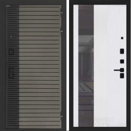 Входная дверь Бункер BN-15 - 32 Зеркало тонировка Белый софт рельеф