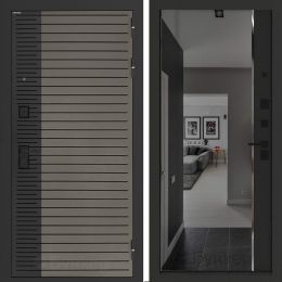 Входная дверь Бункер BN-15 - Зеркало панорама фацет с тонировкой Черный кварц