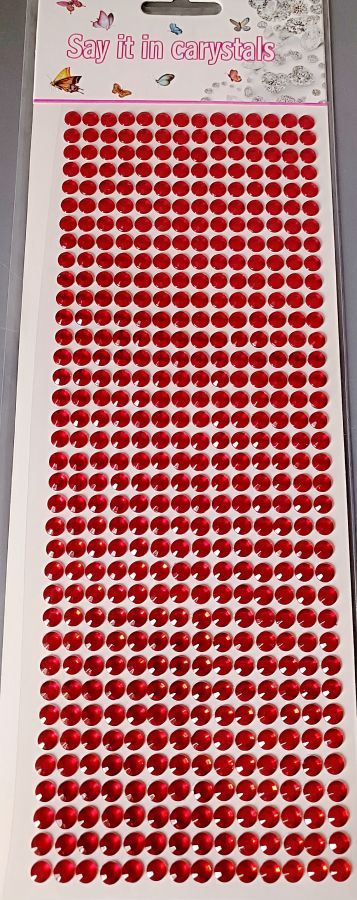 Полубусины, стразы акриловые на клеевой основе. Размер 6 мм, 504 шт Красный
