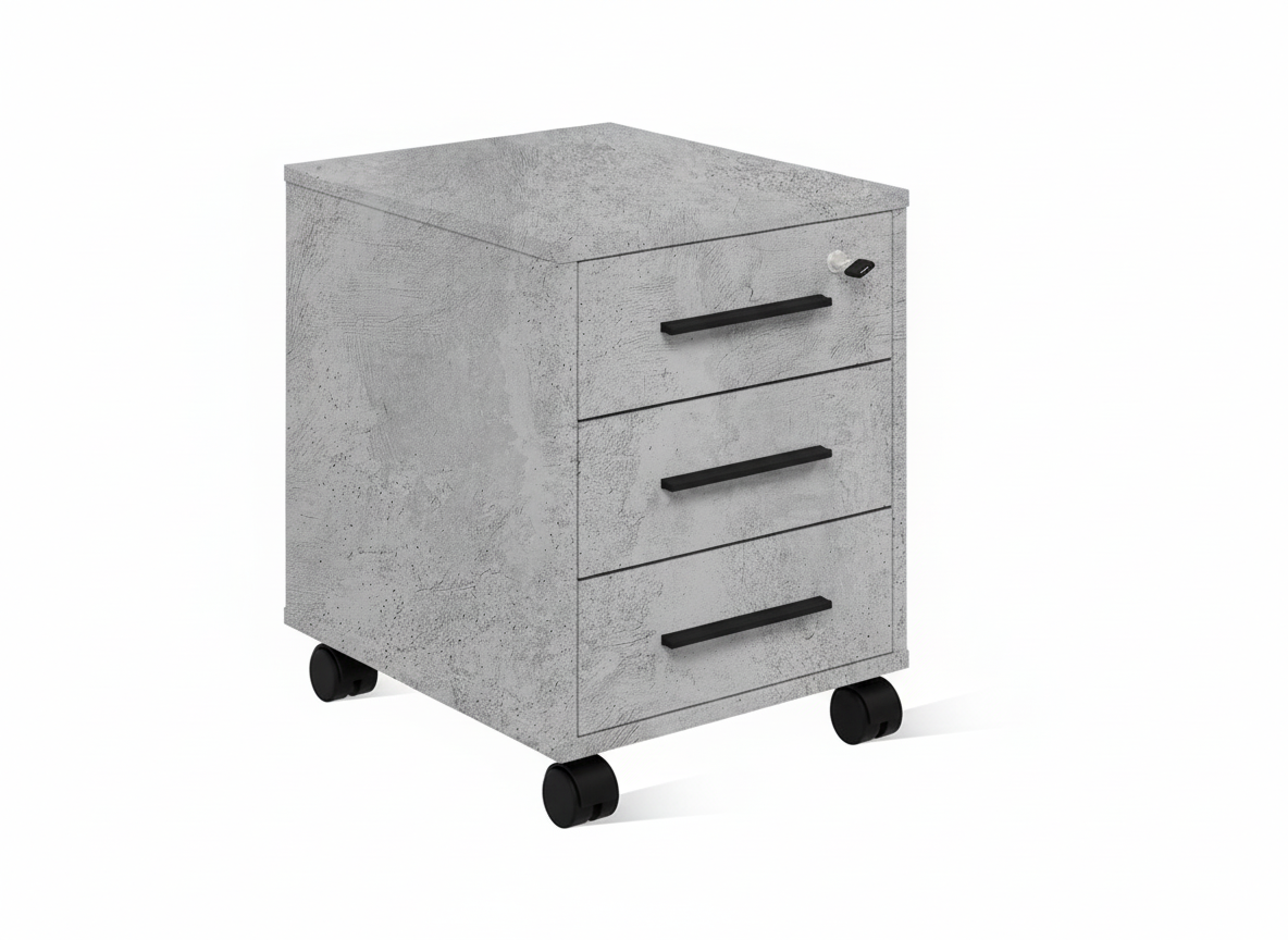 ЛОФТ-6 Тумба подкатная с замком (400х460х500 мм) Бетон