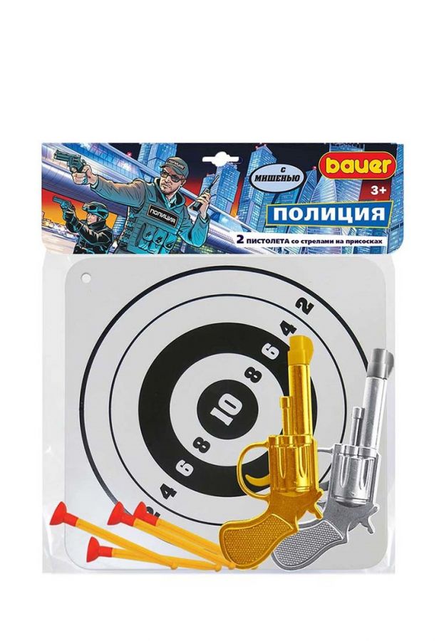 Два пистолета "Полиция" со стрелами на присосках и мишенью
