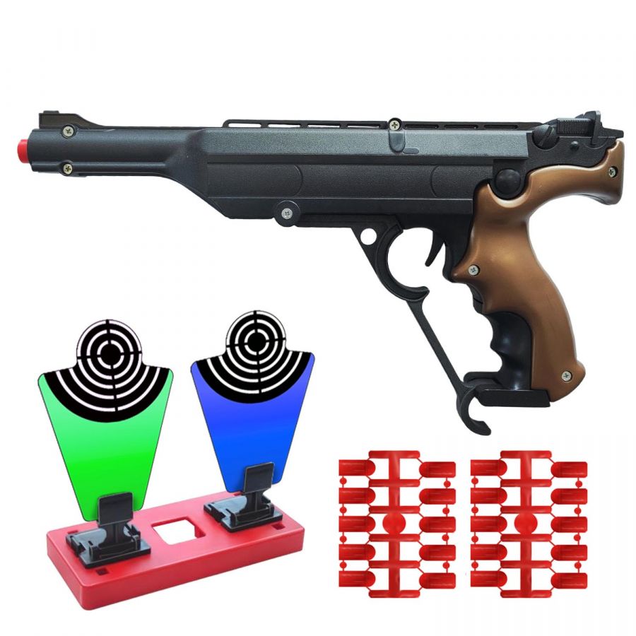 Игровой набор "Стрелок". Пистолет  спортивный №2 с 20 мягкими пулями и комплектом мишеней.