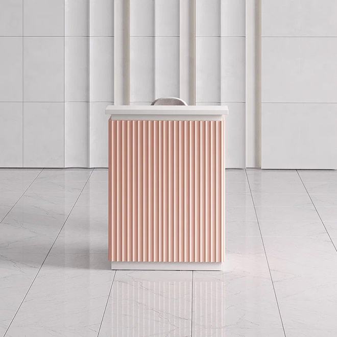 Ресепшн «Крафт мини» в МДФ пленке -волна белый/камелия