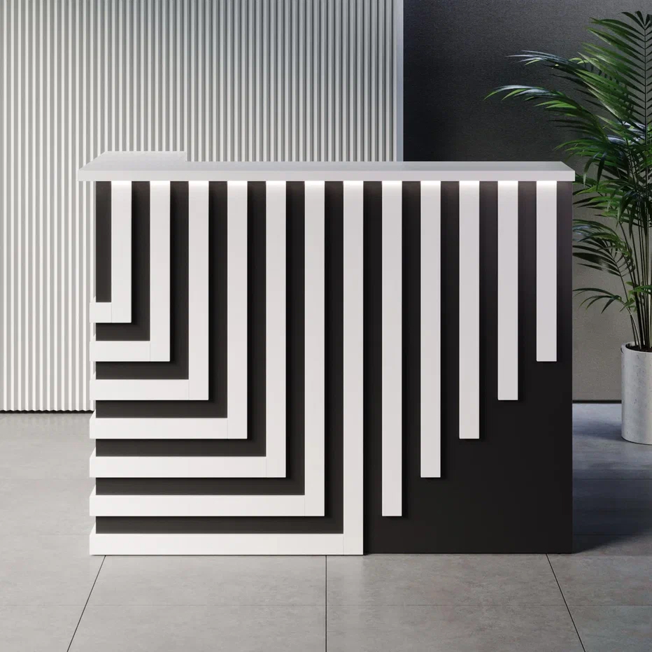 Ресепшн «Нептун» прямой белый/черный