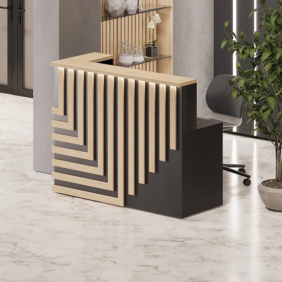 Ресепшн «Нептун» прямой черный/клен