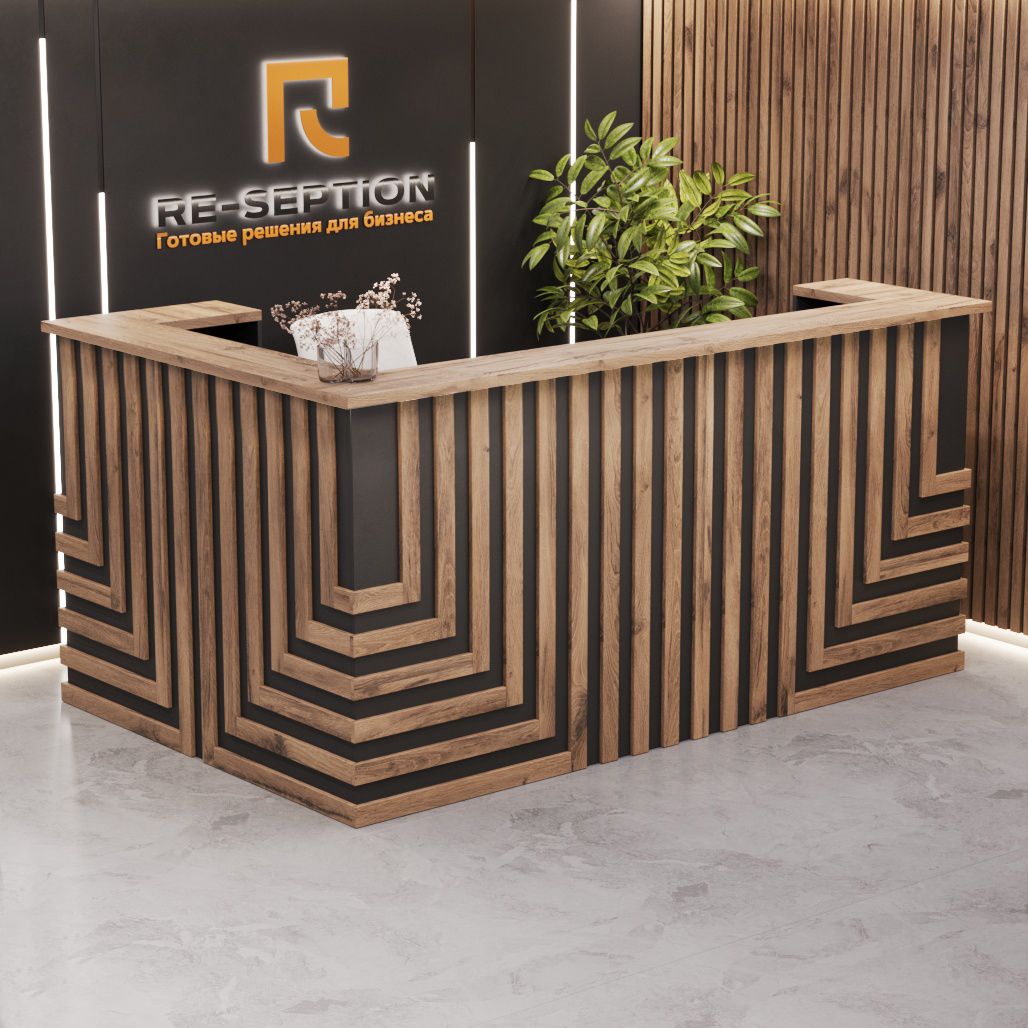 Ресепшн «Нептун угловой» Черный / Юстус