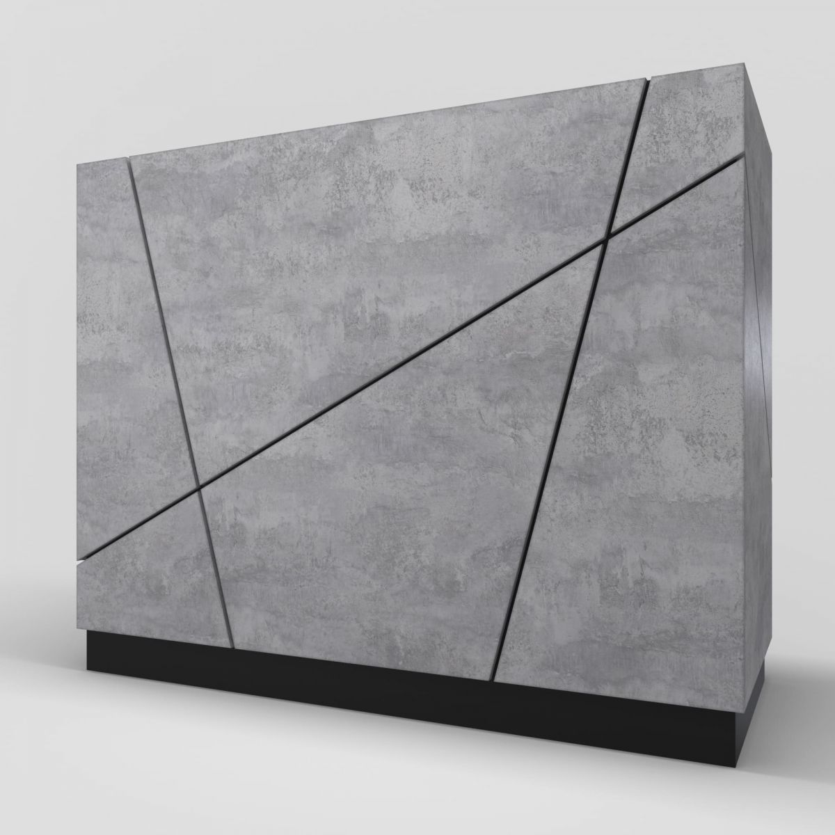 Ресепшн "Хай-Тек" Чёрный / Цемент светлый