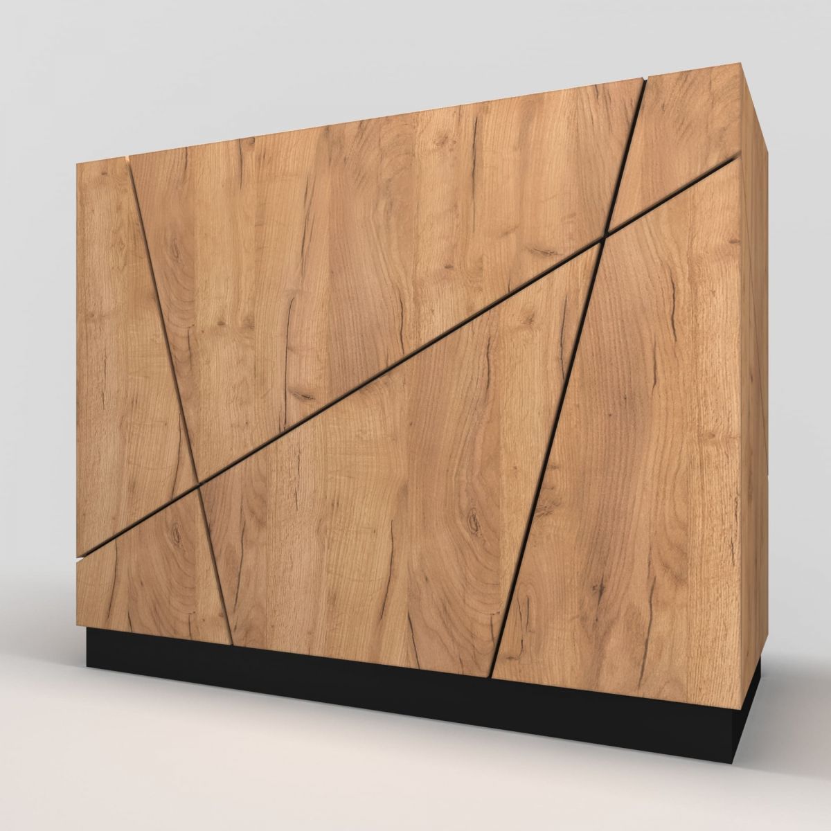 Ресепшн "Хай-Тек" Чёрный / Дуб вотан