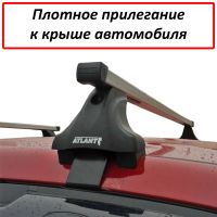 Багажник на крышу на Mitsubishi L200 2015-..., Атлант, прямоугольные дуги, опора Е